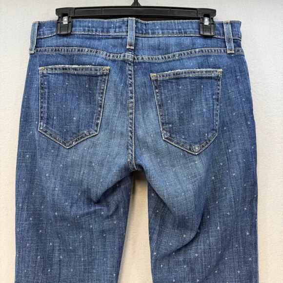 Current / Elliott Jeans Women's 26 (2) Blue Polka Dot Pattern Tapered Raw Hem - Picture 3 of 13